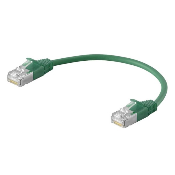 Weidmüller 3009740000 RJ45 sieťové káble, prepojovacie káble CAT 6 SF/UTP 0.15 m zelená s priechodkou chrániacou proti zlomeniu, s ochranou, samozhášavý 1 ks; 3009740000