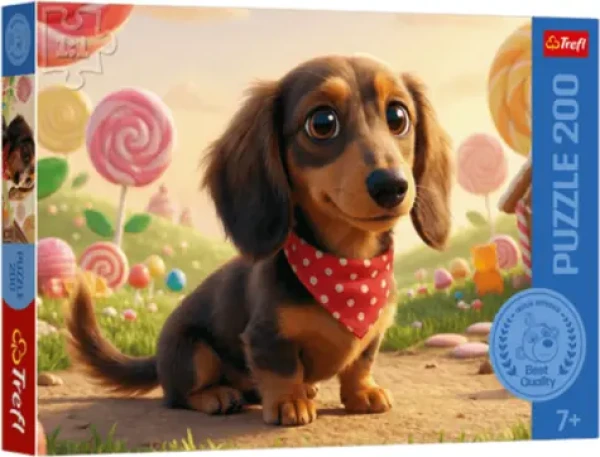 Trefl Puzzle Malý psík medzi sladkosťami