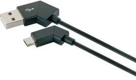 Schwaiger USB-A na Micro-USB kábel čierna / USB kábel / 1,2 m / USB 2.0 / otočné konektory (LKW120M533)