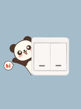 Veselá Stena Samolepka na vypínač Panda