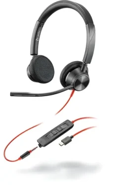 Poly Blackwire 3325 Microsoft čierna / Náhlavná súprava / mikrofón / dve slúchadlá / USB-C/A / 3.5mm jack (214017-101)