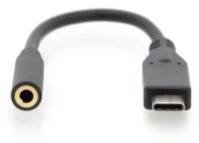 Digitus Redukcia USB-C - 3,5mm Jack / 0,2m / audio in/out / čierna (AK-300321-002-S)