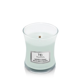 Woodwick Sagewood amp; Seagrass 85g - váza malá / doba horenia: až 20h (5038581148618)