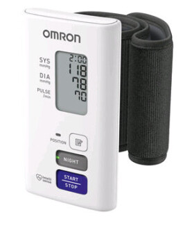 Omron NightView biela / Tonometer na zápästie / nočné meranie / 0dB (4015672111523)