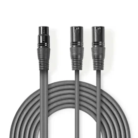 Nedis Vyvážený Audio kábel 2x XLR 3pinový (M) - XLR 3kolíková (F) 1.50 m tmavo šedá (COTH15020GY15)