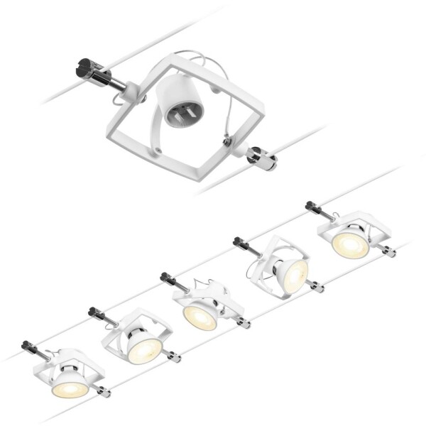 Paulmann Wire Systems 94432 kompletný systém lankových svietidiel GU5.3 biela (matná), chróm; 94432