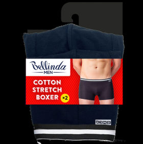 Dvojité balenie bavlnených boxeriek COTTON STRETCH BOXER 2x - BELLINDA - čierne XL