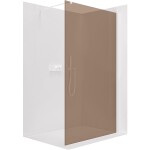 CERANO - Sprchová zástena Walk-in Onyx Cube Ľ/P - 8 mm - hranatá vzpera - biela matná, bronzové sklo - 130x200 CER-686593