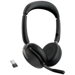 Jabra Evolve2 65 Flex Link380a UC + Ladepad slúchadlá do uší Bluetooth, 26699-989-989, stereo, čierna, Potlačenie hluku; 26699-989-989