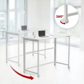 Pojazdný stolík MC-1250W biela / Stolík na kolieskach / doska 100x50 cm / nosnosť 50 kg (MC-1250 W)