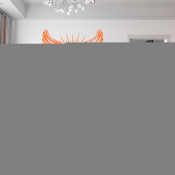 Veselá Stena Samolepka Srdce s krídlami Farba: oranžová, Veľkosť: 60 x 60 cm
