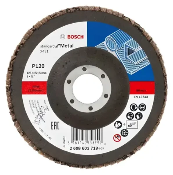 BOSCH 2608603659 X431 / Lamelový brúsny kotúč P120 / 125x22.23 mm (2608603719)