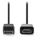 Nedis DisplayPort - HDMI čierna / Redukčný kábel / DisplayPort (M) - HDMI (M) / DP 1.2 / 3 m (CCGL37100BK30)