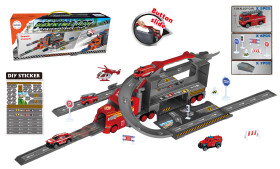 Mamido Mamido Veľký hasičský kamión s parkoviskom a dráhou 1:64