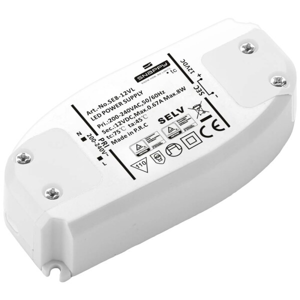 Dehner Elektronik SE 8-12VL napájací zdroj pre LED konštantné napätie 8 W 0.67 A 12 V/DC schválenie nábytku, ochrana proti prepätiu, prepätia; SE 8-12VL