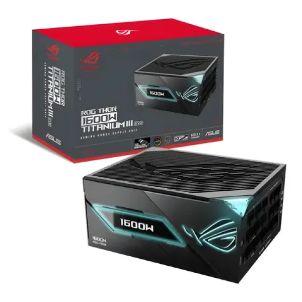 Asus ROG Thor 1600W Titanium III EVO čierna / Zdroj / ATX / 1600W / 80 PLUS Titanium / modulárny / OLED displej (90YE00VB-B0NA00)