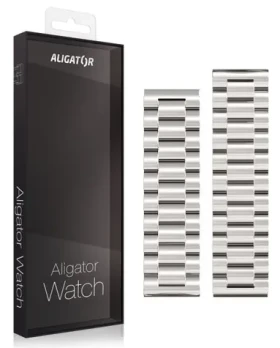 Aligator Náhradný kovový remienok pre Watch Pro a Watch Pro X 22mm / strieborný (22AW0019)