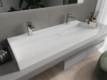 MEXEN - Ava umývadlo na dosku liaty mramor 2/O 120 x 46, biela 23011202