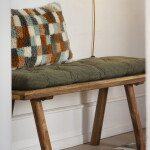 MADAM STOLTZ Prešívaný matrac Checked Dark Green 45 × 125 cm