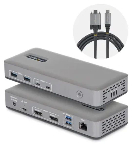 StarTech USB-C Dual DisplayPort Docking Station / Dokovacia stanica / 2x DisplayPort / PD 100W / 4X USB 3.2 / 2x USB-C (201UE-USBC-DOCK)