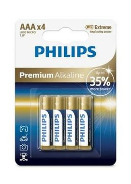 Philips batéria AAA Premium Alkaline - 4ks (LR03M4B/10)