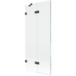 MEXEN/S - Lunar vaňová zástena 2-krídlová ľavá 80 x 150, transparent, grafit kartáčovaná 897-080-100-66-00-L