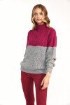 Dámsky sveter model 159521 Fuchsia grey - Nife UNI šedá-malinová