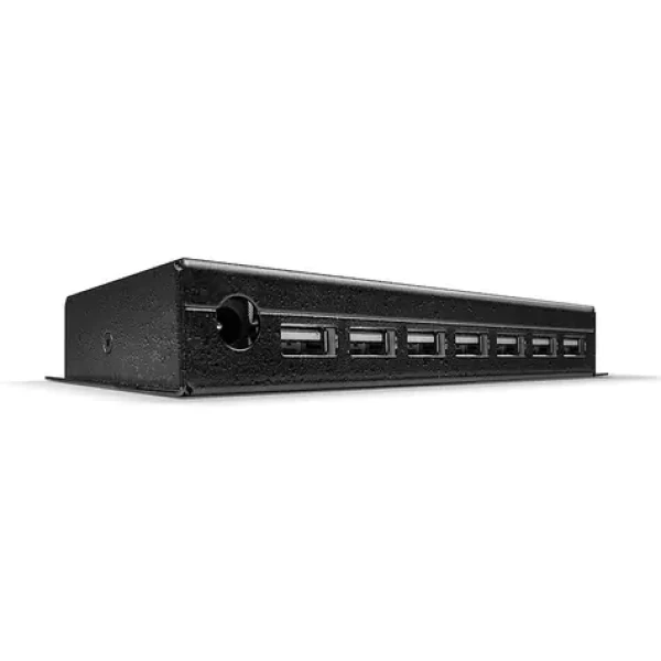 Lindy čierna / USB hub / 7 portov / USB 2.0 / kovové telo (42794)