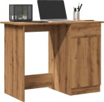 VidaXL Biurko, dub artisan, 100x50x76 cm, materiał drevopochodny
