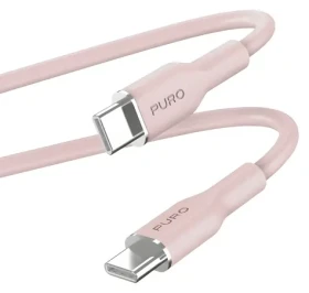 Puro Soft ružová / Dátový kábel USB-C na USB-C / 60W / 1,5m (PUUSBCUSBCICONROSE)