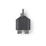 Nedis Subwoofer adaptér RCA (M) - 2x RCA (F) čierna / pozinkovaný (CAGB24940BK)