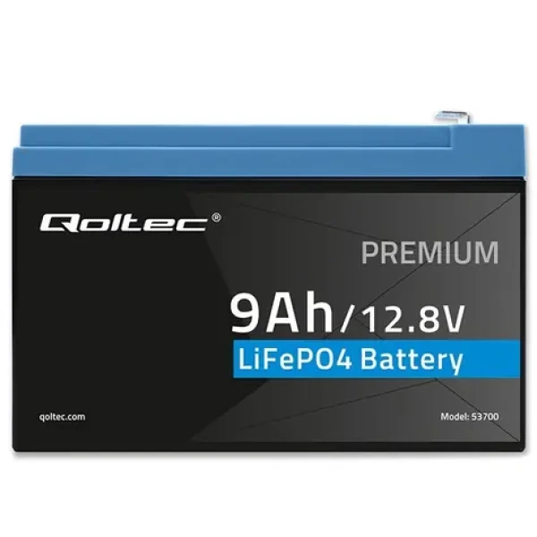 Qoltec batéria LiFePO4 12,8V 9Ah / Batéria / 115,2 Wh / BMS (53700)