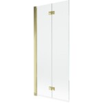 MEXEN - MIST vaňová zástena 80x150 cm 6mm 2-s, zlatá, číra, ľavá 8A9-080-002-50-00-L