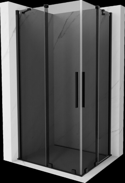 MEXEN/S - Velar Duo sprchovací kút, posuvné dvere 90 x 80, grafit, čierna 871-090-080-42-70