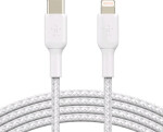 BELKIN CAA004bt1MWH kábel opletený USB-C na Lighting biela / 1 m (CAA004bt1MWH)