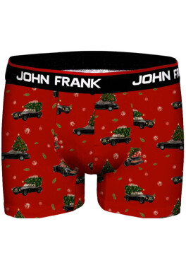 Pánske boxerky John Frank JFBD53-CH-XMAS CAR M Červená