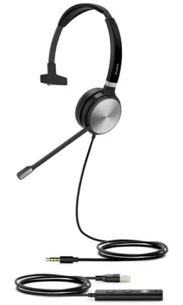 Yealink UH36 čierna / Mono slúchadlá s mikrofónom / pre IP telefóny Yealink / USB / 3.5mm jack (10001153)
