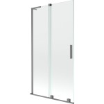 MEXEN/S - Velar L dvojkrídlová posuvná vaňová zástena 100 x 150, transparent, grafit metal 896-100-003-01-95