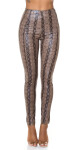 Sexy Koucla faux leather pants snake print pink M