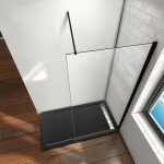 H K - LUSTY BLACK F1 130 Sprchová zástena WALK IN 128-130x 200cm, 8 mm sklo SE-LUSTYBLACKF1130