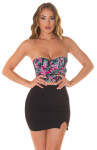 Sexy Corset Top with floral print black M