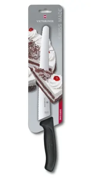VICTORINOX Swiss Classic čierna / Cukrársky nôž / 26 cm / zúbkované ostrie (6.8633.26B)