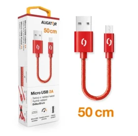 Aligator Dátový kábel Premium 2A / Micro USB 50cm červený (DATKP36)