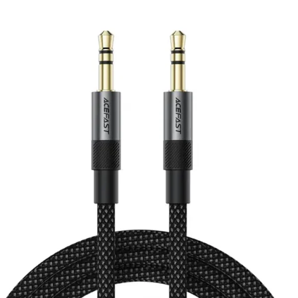 Acefast J10 čierna / Audio kábel / Jack 3,5 mm (M) - Jack 3,5 mm (M) / 1 m