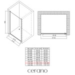 CERANO - Sprchové krídlové dvere Antelo L/P - 6 mm - čierna matná, transparentné sklo - 110x190 CER-481753