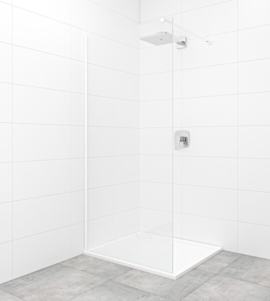 Sprchová zástena Walk-in 110 cm SAT vo farbe profilu biela SATBWI110PRB SATBWI110PRB