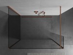 MEXEN/S - Kioto Sprchová zástena WALK-IN 120 x 75 x 30, transparent, meď kartáčovaná 800-120-075-221-65-00-030