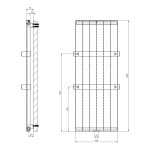 SAPHO - MAGNIFICA vykurovacie teleso 456x1206 biela s texturou IR135