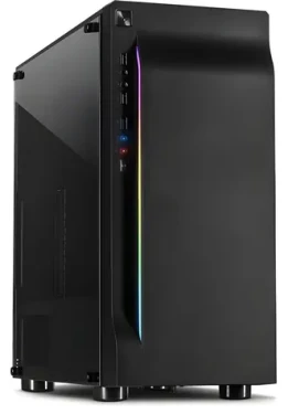 Inter-tech A-3411 Creek RGB čierna / PC skriňa / Tower / Tvrdené sklo / RGB podsvietenie / ATX, mATX, ITX (88881322)