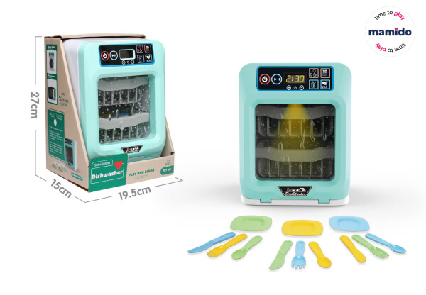 Mamido Mamido Detská dvojposchodová umývačka riadu so svetlami, zvukmi a riadom